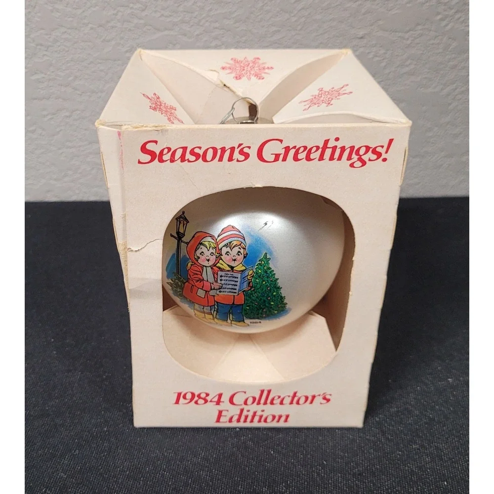 Vintage 1984 Campbell's Kids Collector's Edition Christmas Glass Ball Ornament